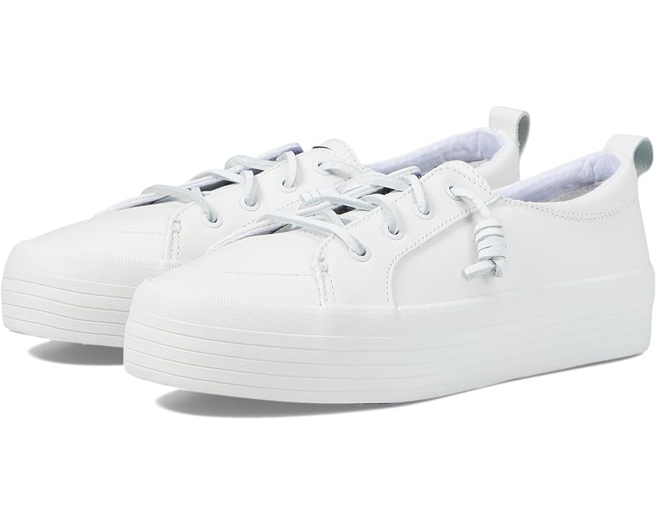スペリー バイブ なめし革 白いこと 白いこと スニーカー レディース 【 SPERRY CREST VIBE TRIPLE LEATHER / WHITE 】
