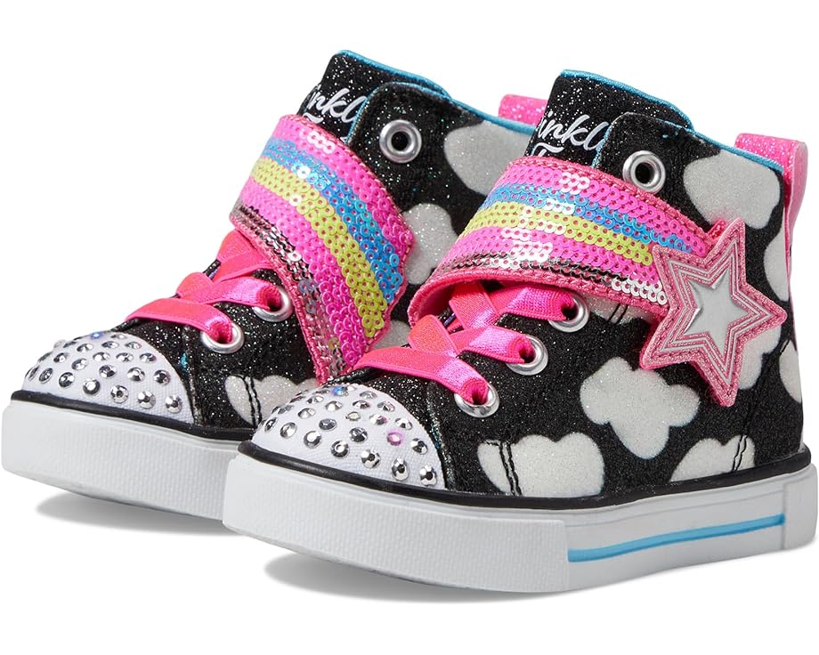 スケッチャーズ シューティング 黒色 ブラック ジュニア キッズ 【 SKECHERS KIDS TWINKLE SPARKS - SHOOTING STAR BRIGHTS 314775N / BLACK MULTI 】 ベビー マタニティ スニーカー