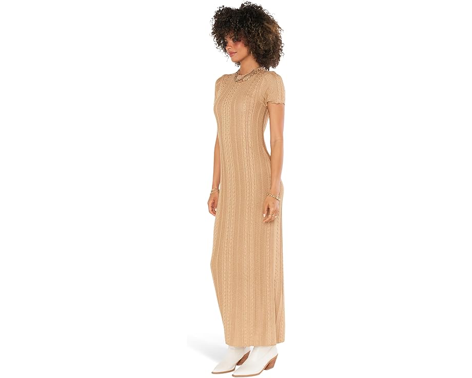 ショウミーユアムームー お召しもの ゴールド 編み物 MIDIお召しもの レディース 【 SHOW ME YOUR MUMU VALLETA midi DRESS / GOLD SHIMMER KNIT 】 レディース流行り物