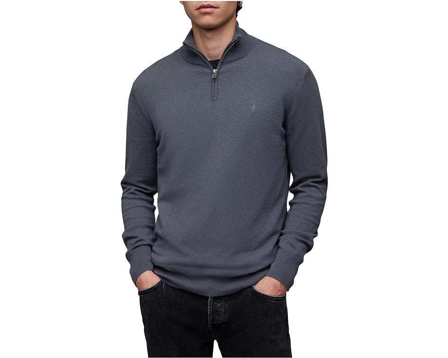 オールセインツ 青色 ブルー メンズ 【 ALLSAINTS KILBURN ZIP FUNNEL / BEETLE BLUE 】 メンズファッション トップス スウェット トレーナー|スニケス