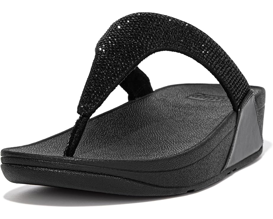 フィットフロップ サンダル 黒色 ブラック レディース 【 FITFLOP LULU CRYSTAL EMBELLISHED TOE-POST SANDALS / ALL BLACK 】
