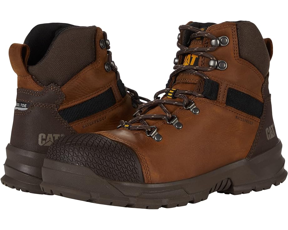 キャタピラー 銀色 スチール 茶色 ブラウン メンズ 【 CATERPILLAR ACCOMPLICE WATERPROOF STEEL TOE / SEAL BROWN 】 ブーツ