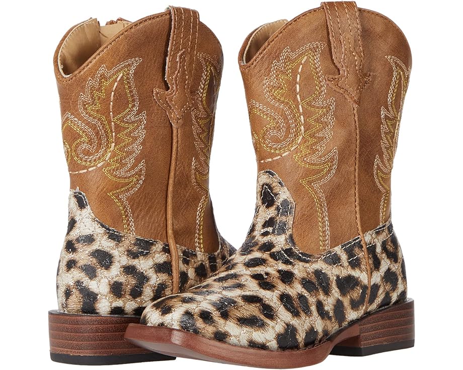 ローパー ヒョウ柄 レオパード ジュニア キッズ 【 ROPER KIDS GLITTER LEOPARD / TAN 】 ベビー マタニティ ブーツ｜スニケス