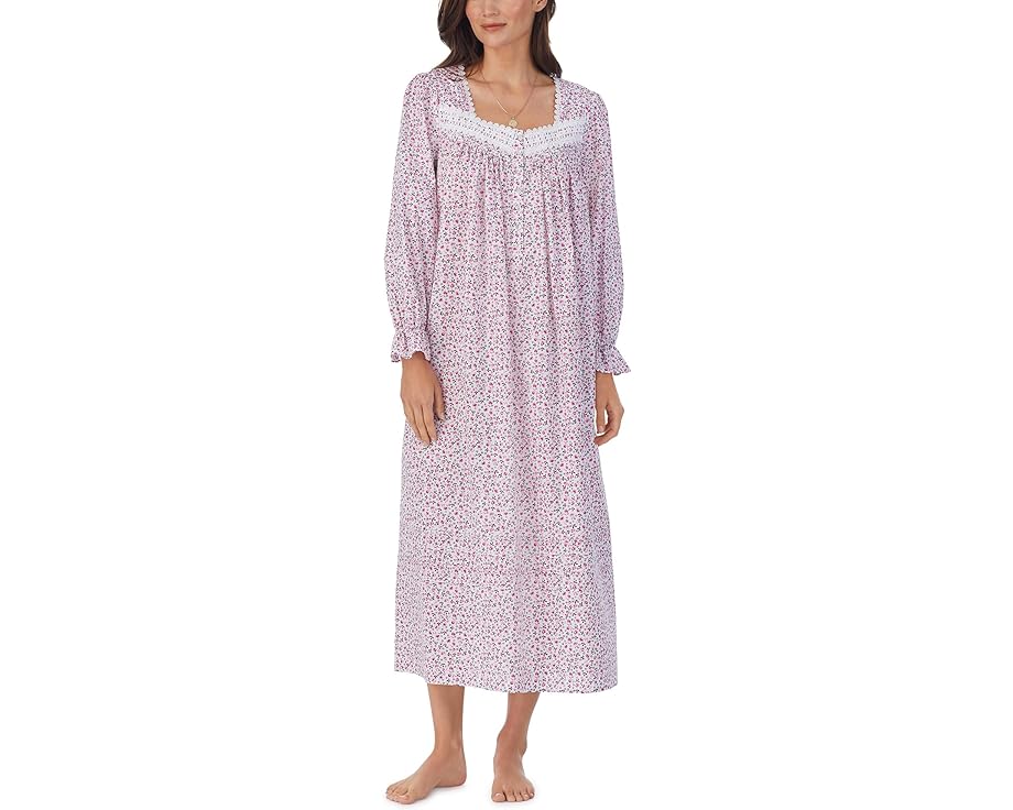 アイリーンウエスト スリーブ 白色 ホワイト 長袖 レディース 【 EILEEN WEST LONG SLEEVE BALLET GOWN / WHITE DITSY 】 インナー 下着 ナイトウエア ナイト ルーム パジャマ｜スニケス