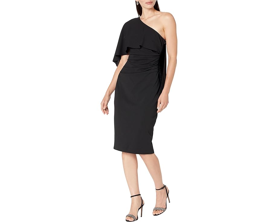 クレープ レディース 【 XSCAPE MIDI SCUBA CREPE ONE SHOULDER CAPE / 】 レディースファッション ドレス