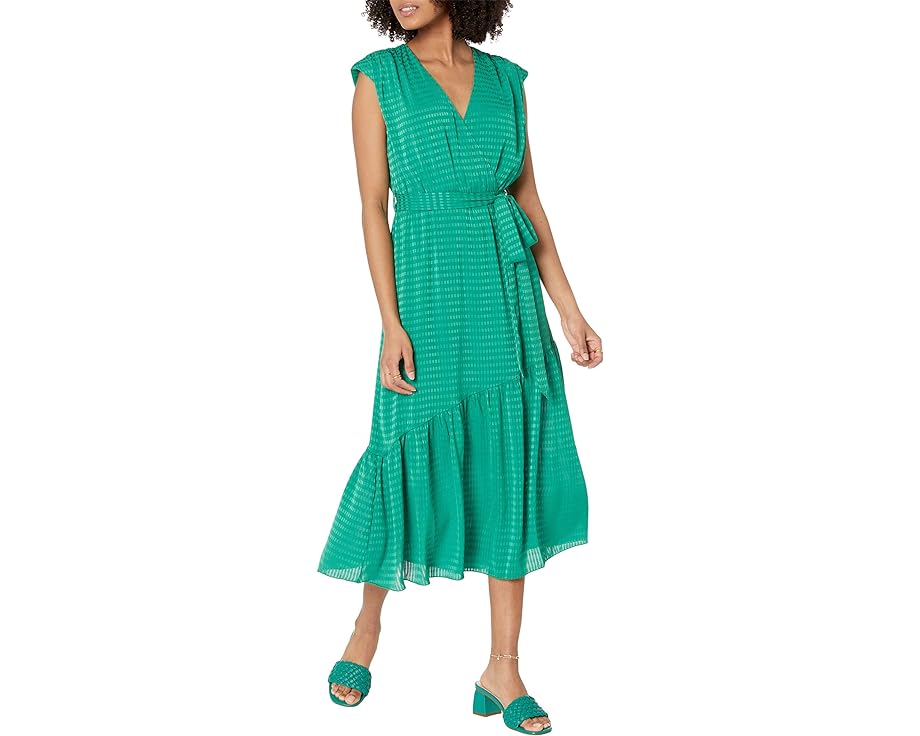 リトルミストレス ラップ ドレス 緑 グリーン ミディドレス レディース 【 LITTLE MISTRESS MOCK WRAP MIDI DRESS / GREEN 】 レディースファッション