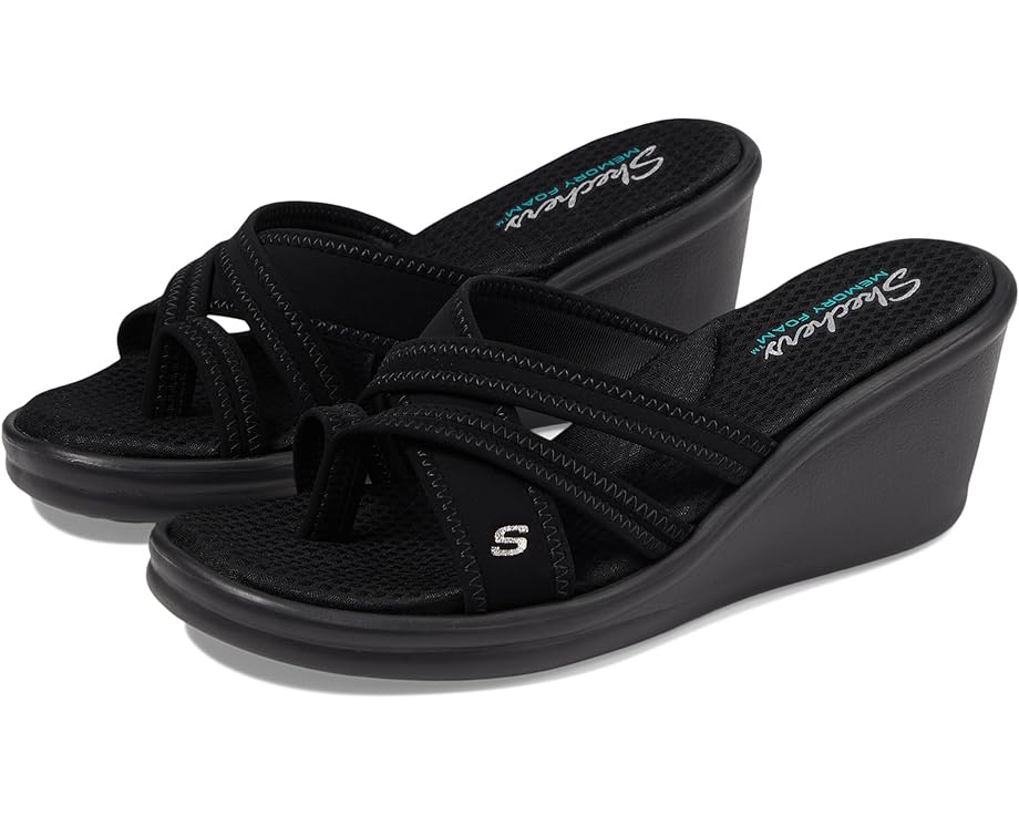 スケッチャーズ 黒色 ブラック レディース 【 SKECHERS RUMBLERS YOUNG AT HEART / BLACK 】 パンプス｜スニケス