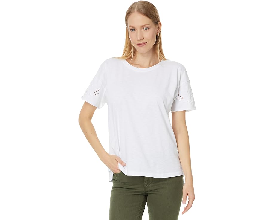 モッドオードック スリーブ クルー Tシャツ 白色 ホワイト 半袖 レディース 【 MOD-O-DOC EMBROIDERED SHORT SLEEVE CREW TEE / WHITE 】 レディースファッション トップス カットソー