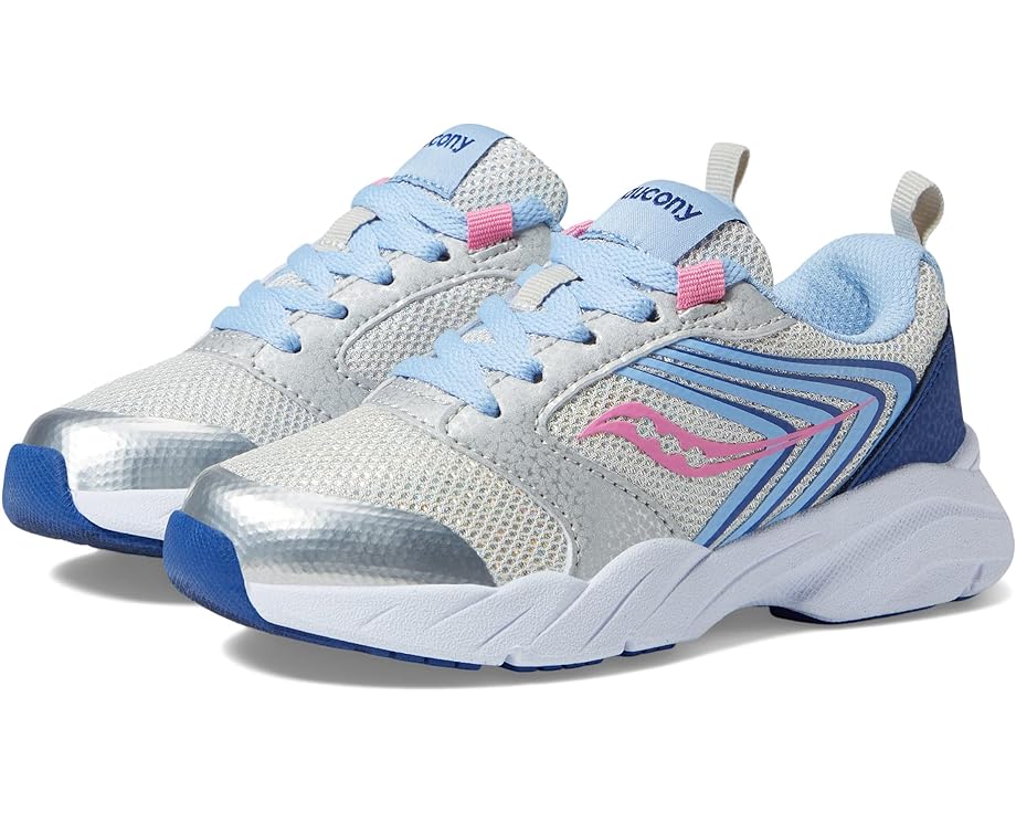 サッカニー 銀色 シルバー 青色 ブルー ピンク ジュニア キッズ 【 SAUCONY KIDS WIND FST / SILVER BLUE PINK 】 ベビー マタニティ スニーカー