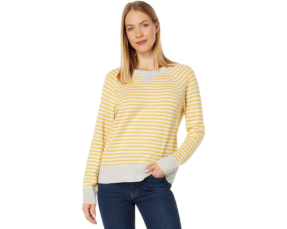 クルー スウェットシャツ トレーナー ストライプ L.L.BEAN レディース 【 ORGANIC COTTON SLUB CREW NECK SWEATSHIRT SWEATER STRIPE / GOLDENROD 】 レディースファッション トップス ニット セーター 16,206円