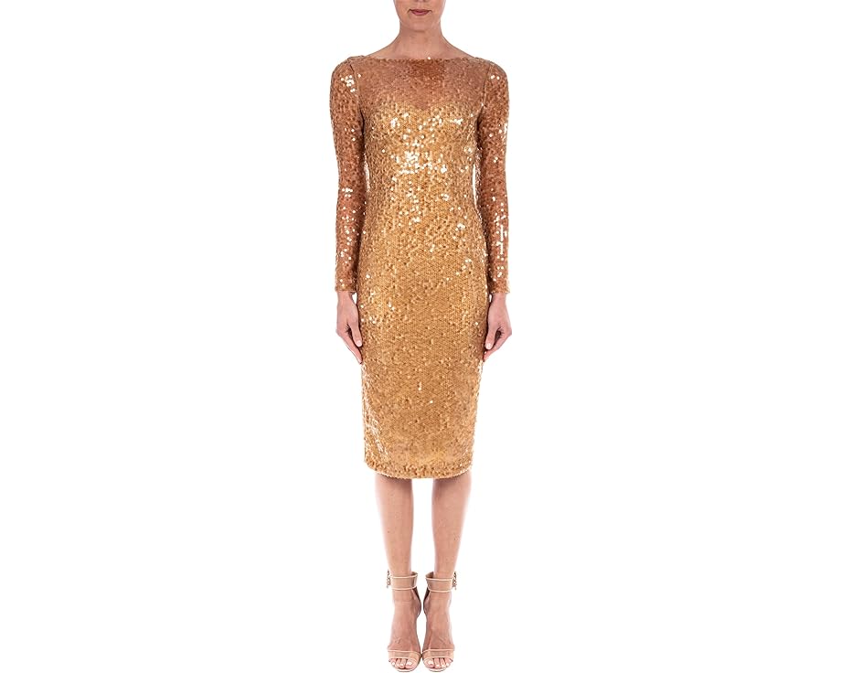 バッジェリーミシュカ スリーブ ドレス ゴールド 長袖 レディース 【 BADGLEY MISCHKA SEQUIN LONG SLEEVE DRESS / GOLD 】 レディースファッション