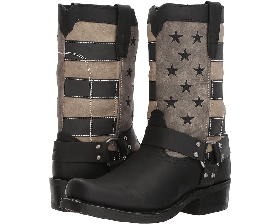 デュランゴ ブーツ 黒色 ブラック チャコール 灰色 グレー 11" メンズ 【 DURANGO FLAG HARNESS BOOT / BLACK CHARCOAL GREY 】|スニケス