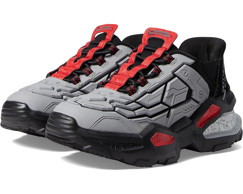 スケッチャーズ 灰色 グレー 黒色 ブラック ジュニア キッズ 【 SKECHERS KIDS SKECH-BOTS - ORBITRON / GREY BLACK 】 ベビー マタニティ スニーカー