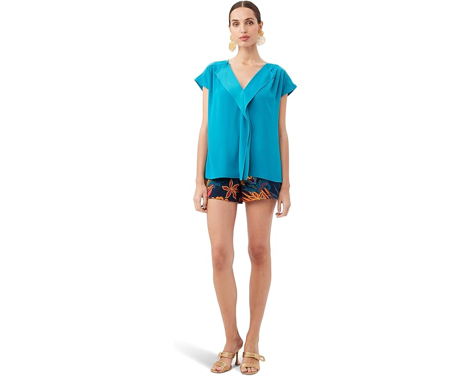 トリーナターク 青色 ブルー レディース 【 TRINA TURK BANITA TOP / BAHIA BLUE 】 レディースファッション トップス Tシャツ カットソー|スニケス