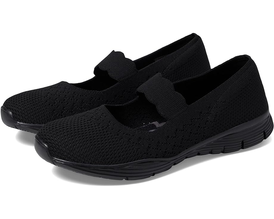スケッチャーズ パワー 黒色 ブラック レディース 【 SKECHERS SEAGER - POWER HITTER / BLACK BLACK 】