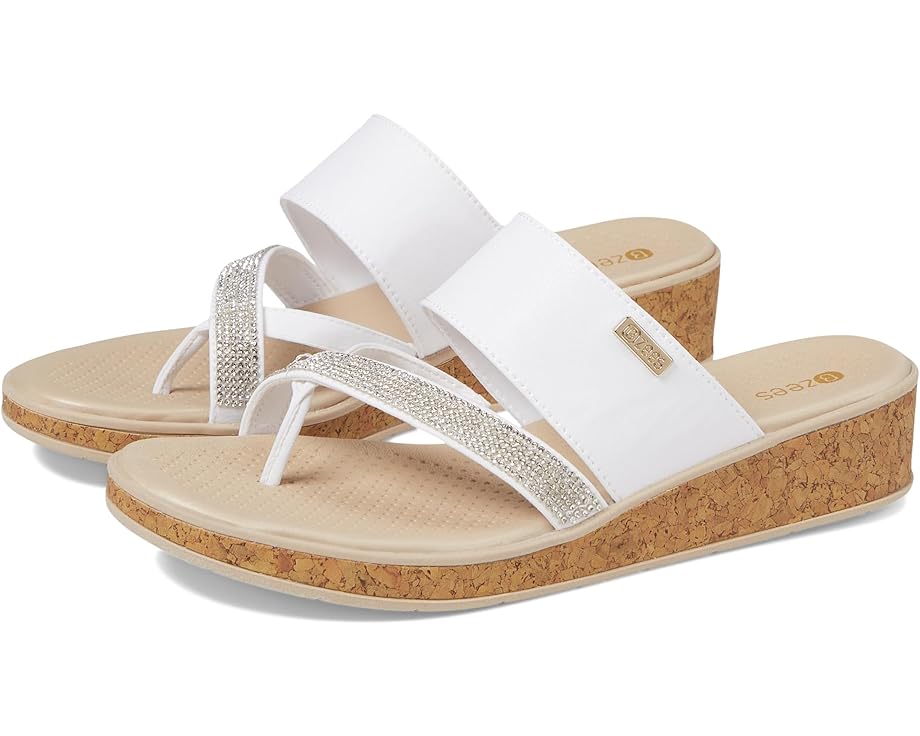 ビジーズ ウェッジ サンダル 白色 ホワイト レディース 【 BZEES BORA BRIGHT WEDGE SANDALS / WHITE 】