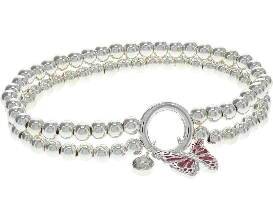 アレックスアンドアニ ブレスレット 銀色 シルバー レディース 【 ALEX AND ANI BUTTERFLY DOUBLE STRETCH BRACELET / SHINY SILVER 】 ジュエリー アクセサリー レディースジュエリー イヤリング