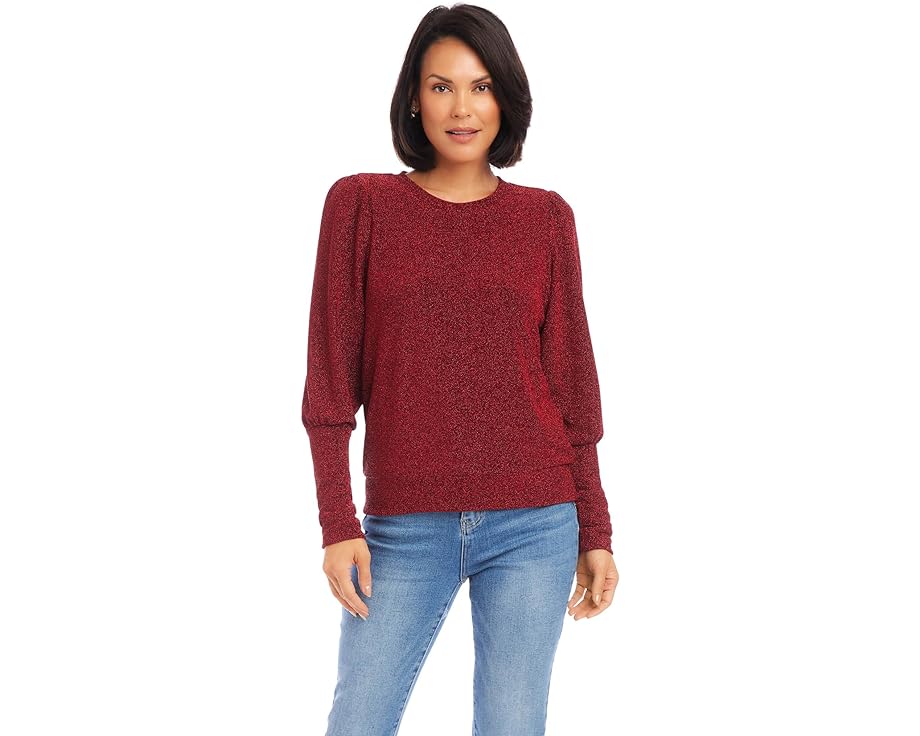 カレンケーン スリーブ 赤 レッド レディース 【 KAREN KANE BISHOP SLEEVE TOP / RED 】 レディースファッション トップス Tシャツ カットソー｜スニケス