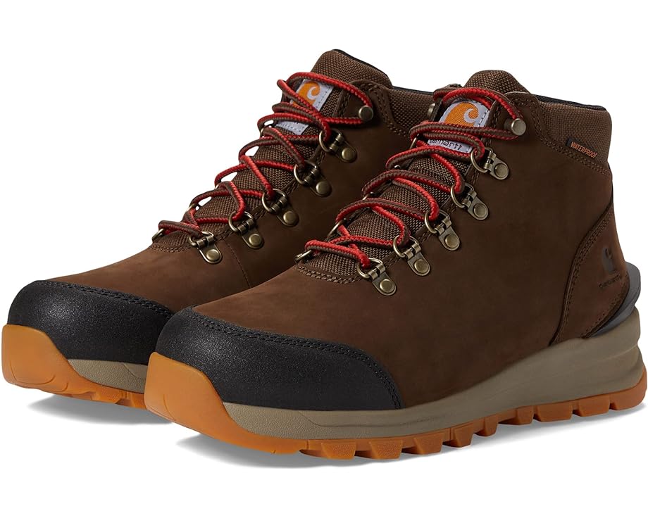 カーハート 茶色 ブラウン 5" レディース 【 CARHARTT GILMORE WATERPROOF ALLOY TOE WORK HIKER / DARK BROWN NUBUCK 】 ブーツ｜スニケス