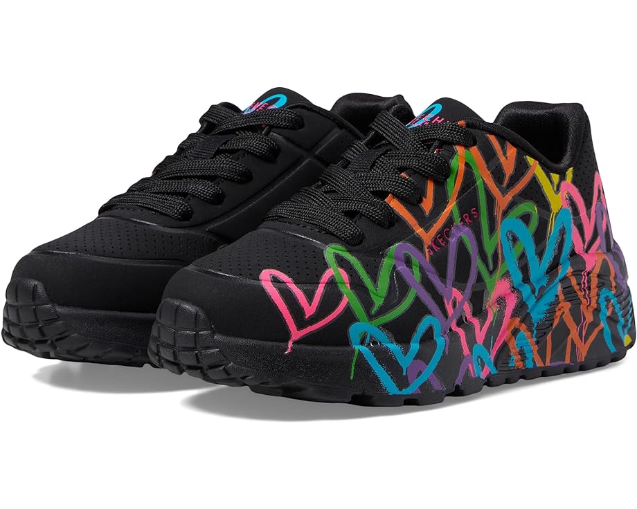 スケッチャーズ ジェームズ ライト 黒色 ブラック ジュニア キッズ 【 SKECHERS KIDS JAMES GOLDCROWN-UNO LITE - SPREAD THE LOVE / BLACK MULTI 】 ベビー マタニティ スニーカー