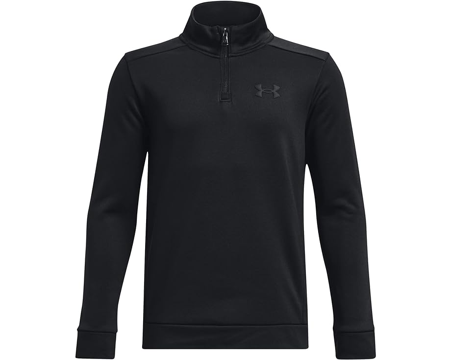 フリース 黒いこと 黒いこと アンダーアーマー 御坊っちゃん キッズ 【 UNDER ARMOUR KIDS FLEECE 1/4 ZIP / BLACK BLACK 】 もの言う花 マタニティ トップス 流汗 調教師