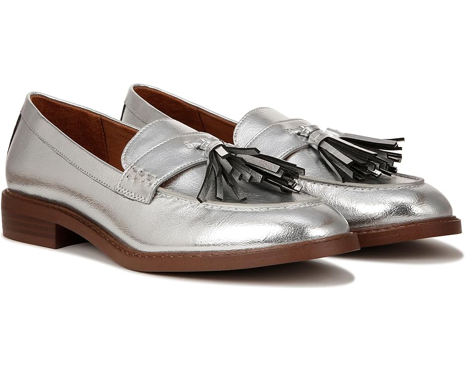 フランコサルト スリッポン ローファー 銀色 シルバー レディース 【 FRANCO SARTO CAROLYNN LOW SLIP-ON TASSEL LOAFERS / SILVER METALLIC 】
