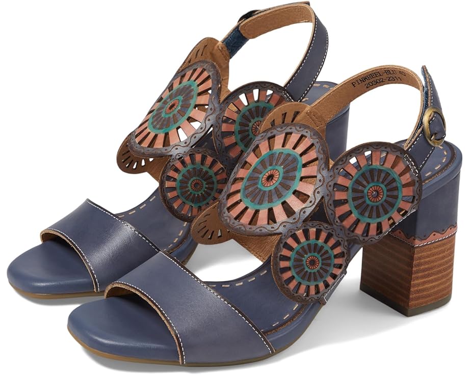 弾機 青味 青色 L\u0027ARTISTE レディース 【 L\u0027ARTISTE BY SPRING STEP PINWHEEL / BLUE 】 パンプス
