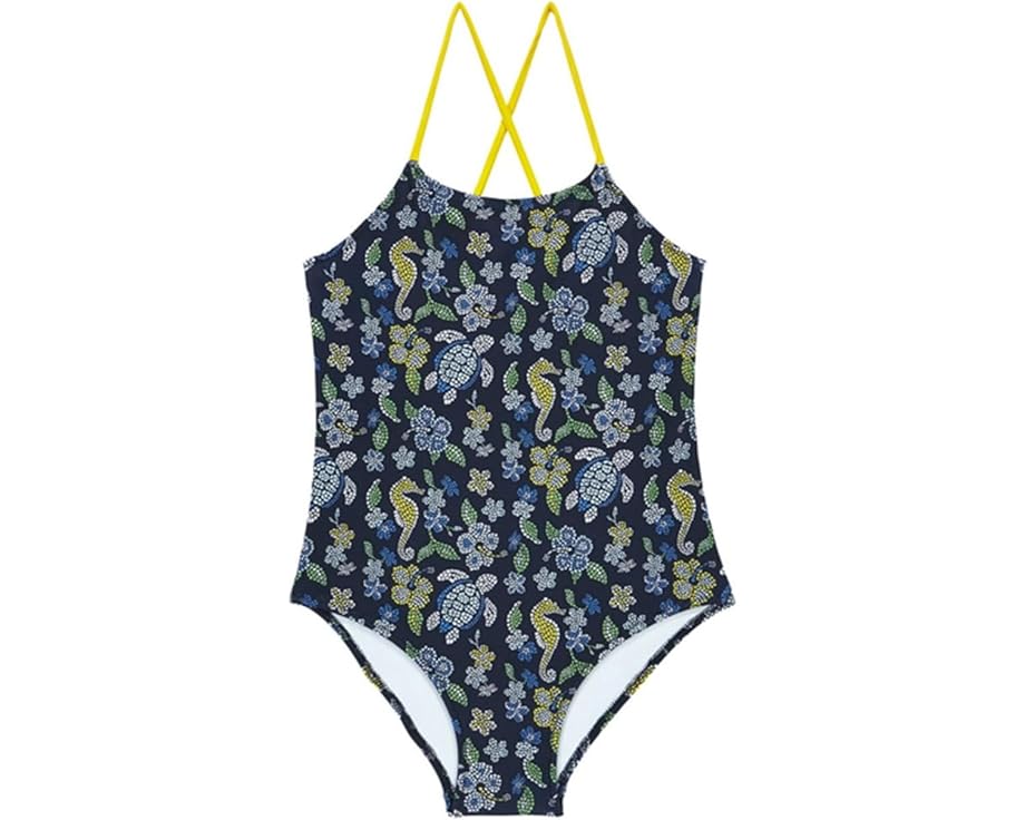 お坊っちゃん キッズ 【 VILEBREQUIN KIDS MOSAIC TURTLE GIM / BLEU MARINE 】 もの言う花 マタニティ 水泳着