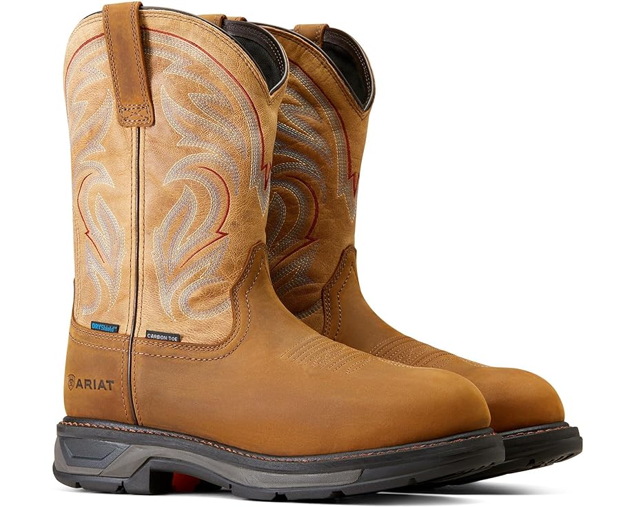 アリアット カーボン ブーツ 茶色 ブラウン ワークブーツS メンズ 【 ARIAT WORKHOG XT WATERPROOF CARBON TOE WORK BOOTS / DISTRESSED BROWN 】