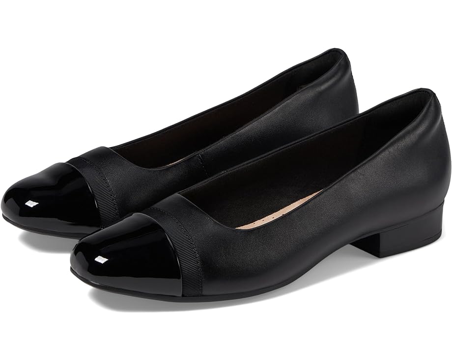 クラークス 黒色 ブラック レザー レディース 【 CLARKS JULIET MONTE / BLACK LEATHER SYNTHETIC 】 パンプス｜スニケス