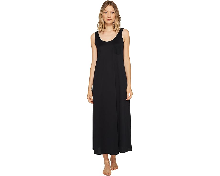 ハンロ 晴れ晴れしい 貯蔵タンクいの一番 黒いこと 黒いこと レディース 【 HANRO COTTON DELUXE LONG TANK NIGHTGOWN / BLACK 】 はだ着 はだ着 ナイト爵御召しもの ナイト爵 御部屋 パジャマ