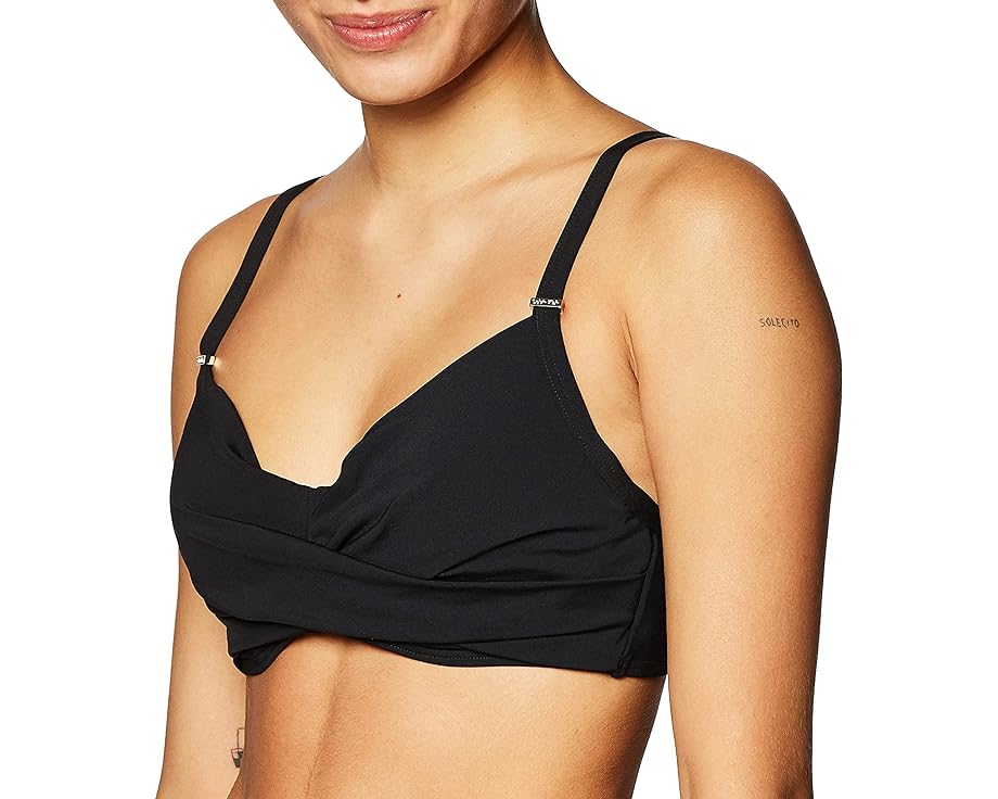 カルバンクライン 水着 黒色 ブラック レディース 【 CALVIN KLEIN TWIST UNDERWIRE BIKINI SWIMSUIT TOP / BLACK 】 レディースファッション