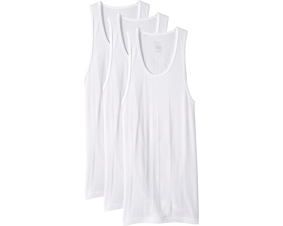 ツーイグジスト 3個入 タンクトップ 白色 ホワイト ロゴ メンズ 【 2(X)IST 3-PACK ESSENTIAL ATHLETIC TANK TOP / WHITE NEW LOGO 】 メンズファッション トップス Tシャツ カットソー