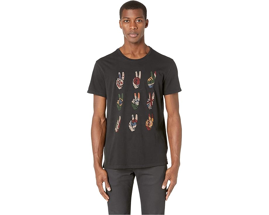 ジョンバルバトス スター Tシャツ 黒色 ブラック メンズ 【 JOHN VARVATOS MULTI PEACE HAND TEE / BLACK 】 メンズファッション トップス カットソー｜スニケス