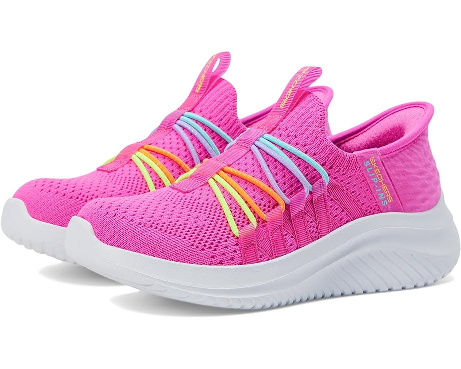 スケッチャーズ ピンク 3.0 ジュニア キッズ 【 SKECHERS KIDS SLIP-INS-ULTRA FLEX 303824L / HOT PINK MULTI 】 ベビー マタニティ スニーカー