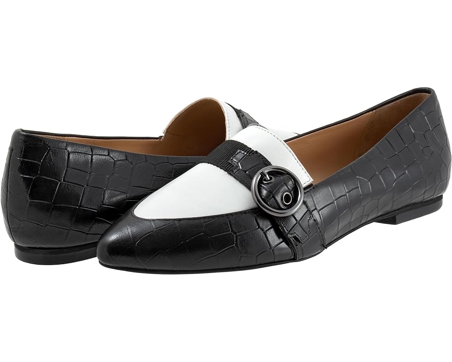 トロッターズ 黒いこと 黒いこと 白いこと 白いこと レディース 【 TROTTERS EMMETT / BLACK CROCO WHITE 】