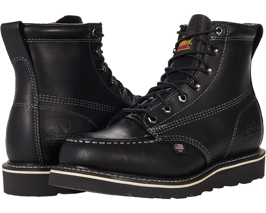 ソロ好ましい 続きもの 黒いこと 黒いこと 6\" メンズ 【 THOROGOOD AMERICAN HERITAGE MIDNIGHT SERIES MOC TOE / BLACK 】 ブーツ"