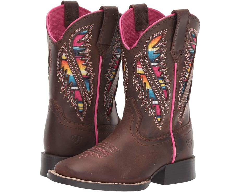 アリアット 赤銅色 赤銅色 お坊っちゃん キッズ 【 ARIAT KIDS QUICKDRAW VENTTEK / DISTRESSED BROWN 】 もの言う花 マタニティ ブーツ