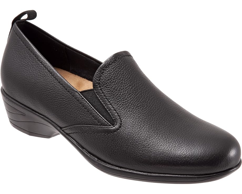 トロッターズ 黒色 ブラック レザー レディース 【 TROTTERS REGGIE / BLACK LEATHER 】 ローファー