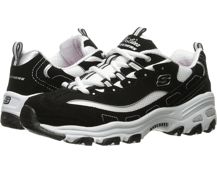 スケッチャーズ 黒いこと 黒いこと 白いこと 白いこと D\u0027LITES スニーカー レディース 【 SKECHERS - BIGGEST FAN / BLACK WHITE 】