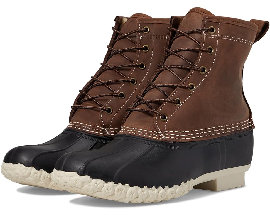 ブーツ なめし革 黒いこと 黒いこと 自然的 L.L.BEAN 8\" メンズ 【 BEAN BOOT LIMITED EDITION LEATHER SHEARLING LINED / DARK EARTH BLACK NATURAL 】"