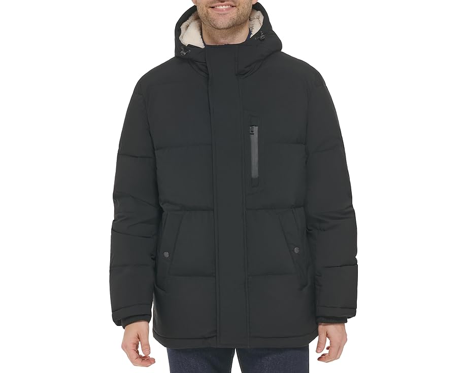 コールハーン フード付 黒色 ブラック メンズ 【 COLE HAAN HOODED PUFFER / BLACK 】 メンズファッション コート ジャケット