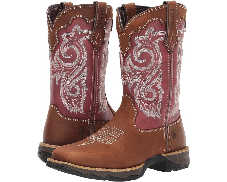 デュランゴ レベル ウェスタン 茶色 ブラウン 赤 レッド 10" レディース 【 DURANGO LADY REBEL WESTERN / BRIAR BROWN RUSTY RED 】 ブーツ|スニケス
