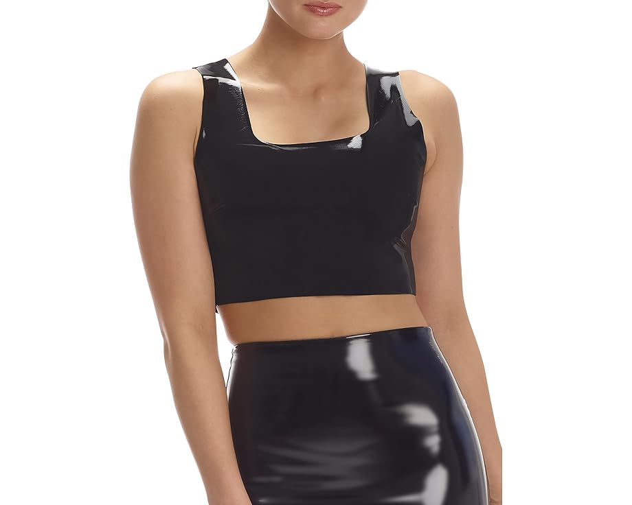 コマンドー パテント レザー クロップ 黒色 ブラック クロップトップ レディース 【 COMMANDO FAUX PATENT LEATHER CROP TOP FLT110 / BLACK 】 レディースファッション トップス Tシャツ カットソー|スニケス