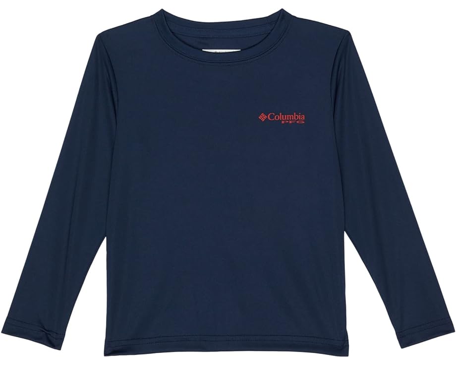 コロンビア スリーブ 紺色 ネイビー 赤 レッド PFG? 長袖 ジュニア キッズ 【 COLUMBIA KIDS TERMINAL TACKLE FISH FLAG LONG SLEEVE / COLLEGIATE NAVY RED SPARK 】 ベビー マタニティ トップス Tシャツ カットソー