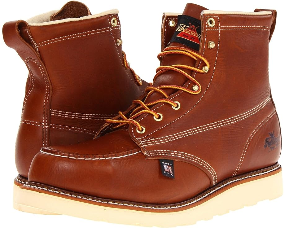 ソロ好ましい 葉巻きタバコ 6\" メンズ 【 THOROGOOD AMERICAN HERITAGE MOC TOE SAFETY / TOBACCO 】 ブーツ"