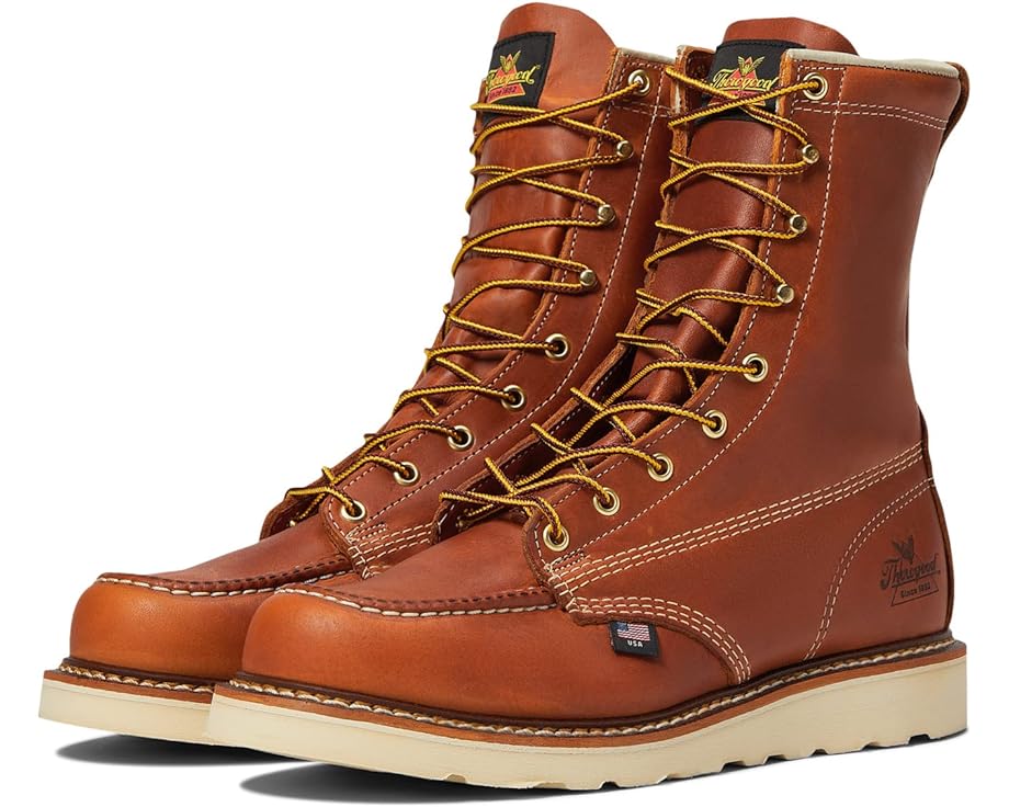 ソロ好ましい 葉巻きタバコ 8\" メンズ 【 THOROGOOD AMERICAN HERITAGE MOC TOE / TOBACCO 】 ブーツ"