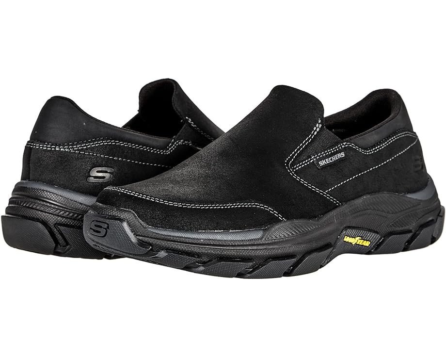 スケッチャーズ 黒色 ブラック スニーカー メンズ 【 SKECHERS RELAXED FIT RESPECTED - CALUM / BLACK 】