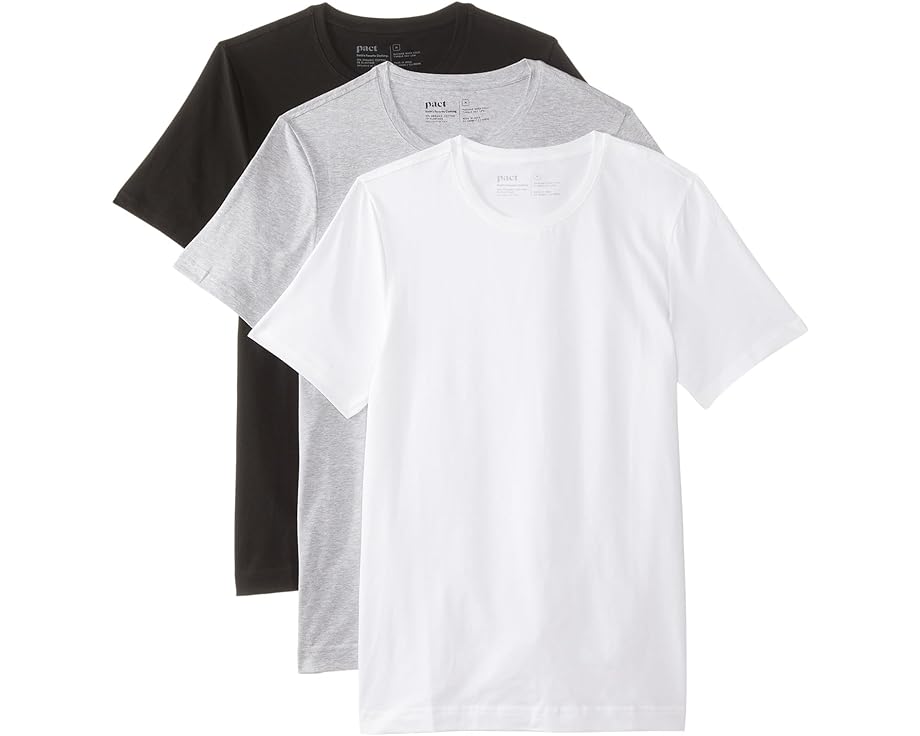 パクト クルー 3個入 ヘザー メンズ 【 PACT COOL-STRETCH CREW UNDERSHIRT 3-PACK / HEATHER BASICS 】 メンズファッション トップス Tシャツ カットソー