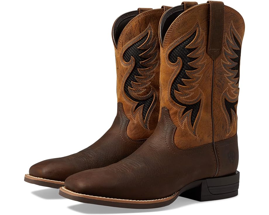 アリアット ウェスタン ブーツ 赤銅色 赤銅色 メンズ 【 ARIAT COWPUNCHER VENTTEK WESTERN BOOTS / DARK BROWN GOLDEN MUSTARD 】